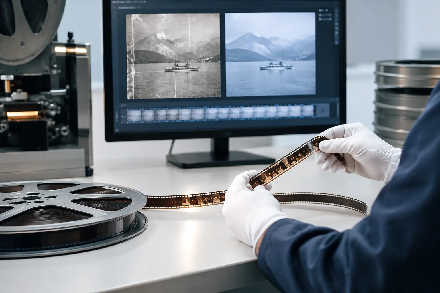 Restoration Automation for Archival Film Scans